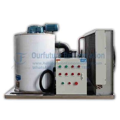 Refrigerant Gas R404a Ice Flake Making Machine 1.6mm Thickness 1.6Ton/Day