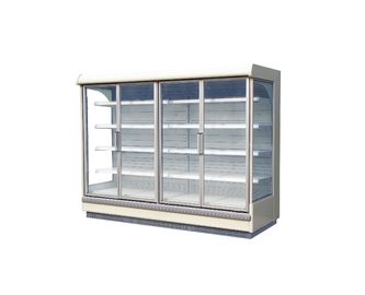 Vertical Refrigerated Food Display Cabinets Supermarket Refrigeration Equipment For R404A