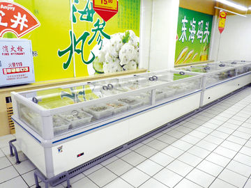 Single Sided Produce Cooler Display For Supermarket Frozen Food