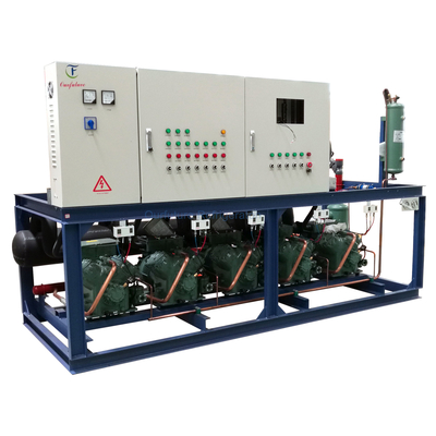 PLC High Temperature Piston Parallel Unit Rack Model Refrigeration Compressor Unit For Optimal Cooling