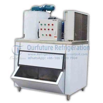 R404a 600Kgs Commercial Ice Flaker Machine With Air Cooling Condenser