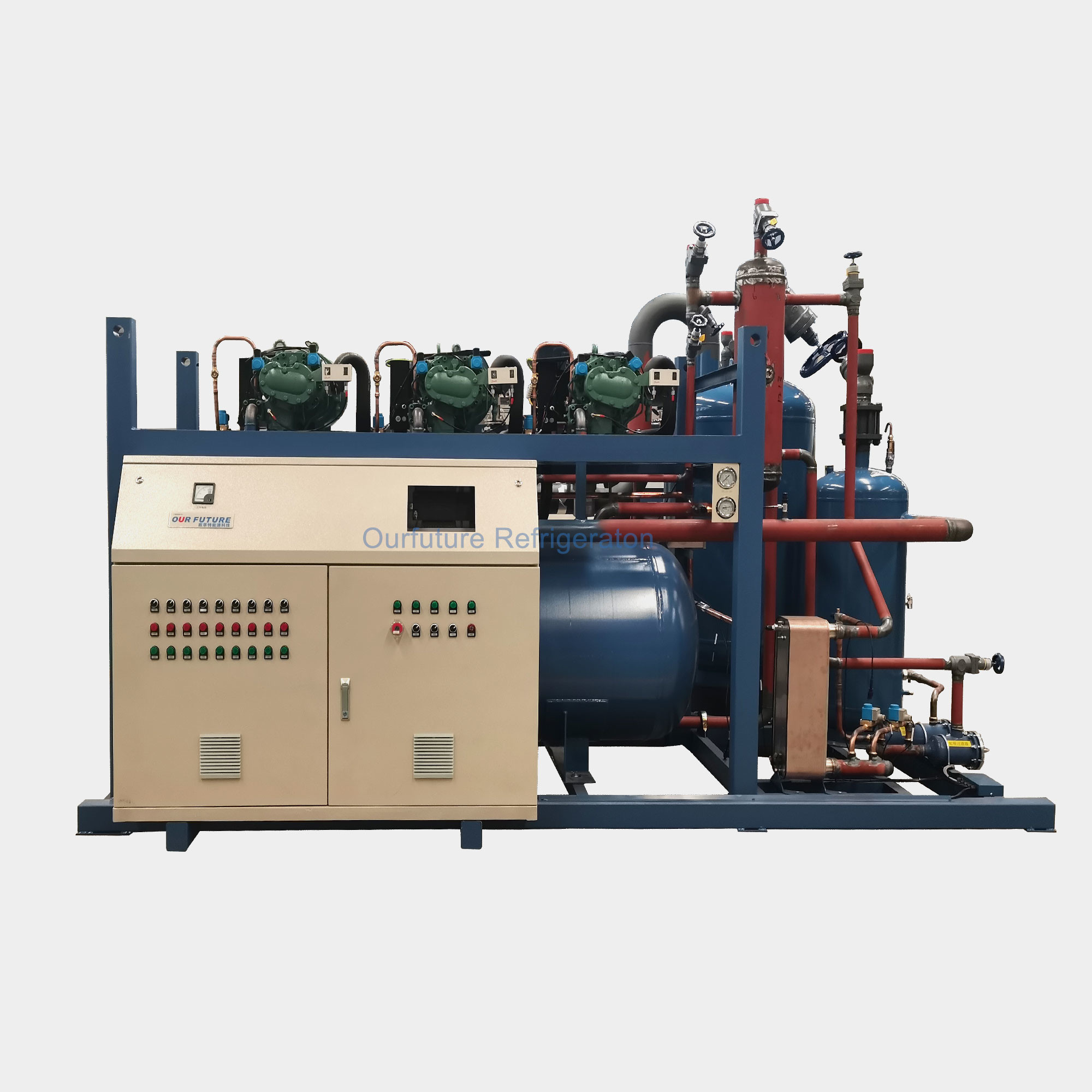 Semi Hermatic Screw Type PLC Customizable Large Scale Cold Storage ...