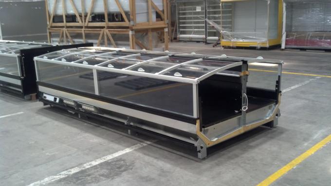 1800mm Wide Double Side Coffin Supermarket Freezer Display Case For Frozen Meat / Ice Cream
